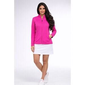 FootJoy Women’s Pink Full Zip Golf Jacket Large Athletic Performance Layer